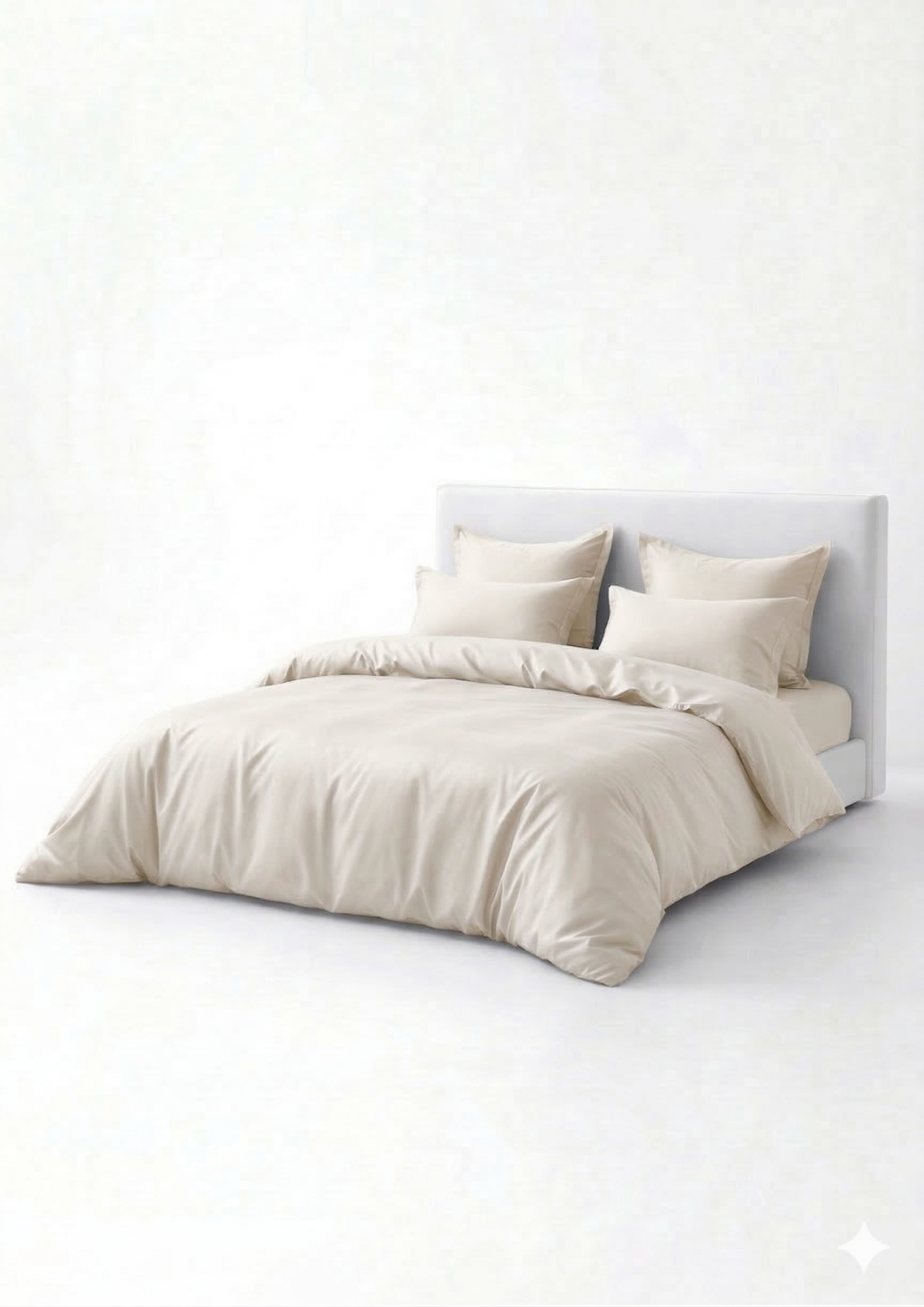 מצעי טנסל סאטן בצבע אייבורי