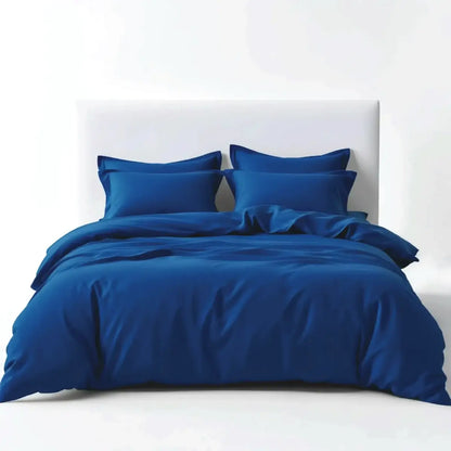 מצעים 100% כותנה סאטן בצבע כחול חצות