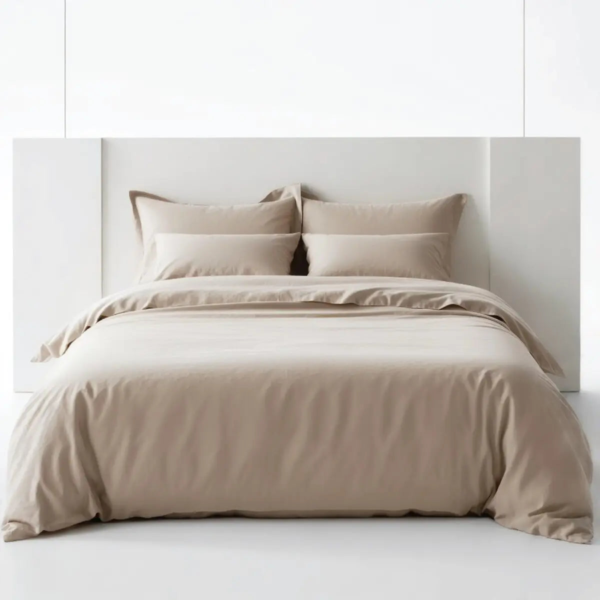 מצעים 100% כותנה סאטן בצבע חול מדברי בהיר