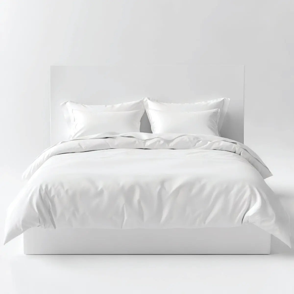 מצעים 100% כותנה סאטן בצבע לבן