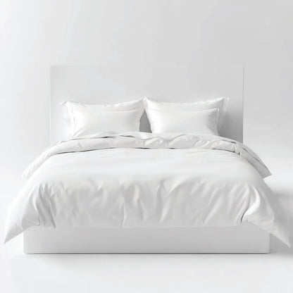 מצעים 100% כותנה סאטן בצבע לבן