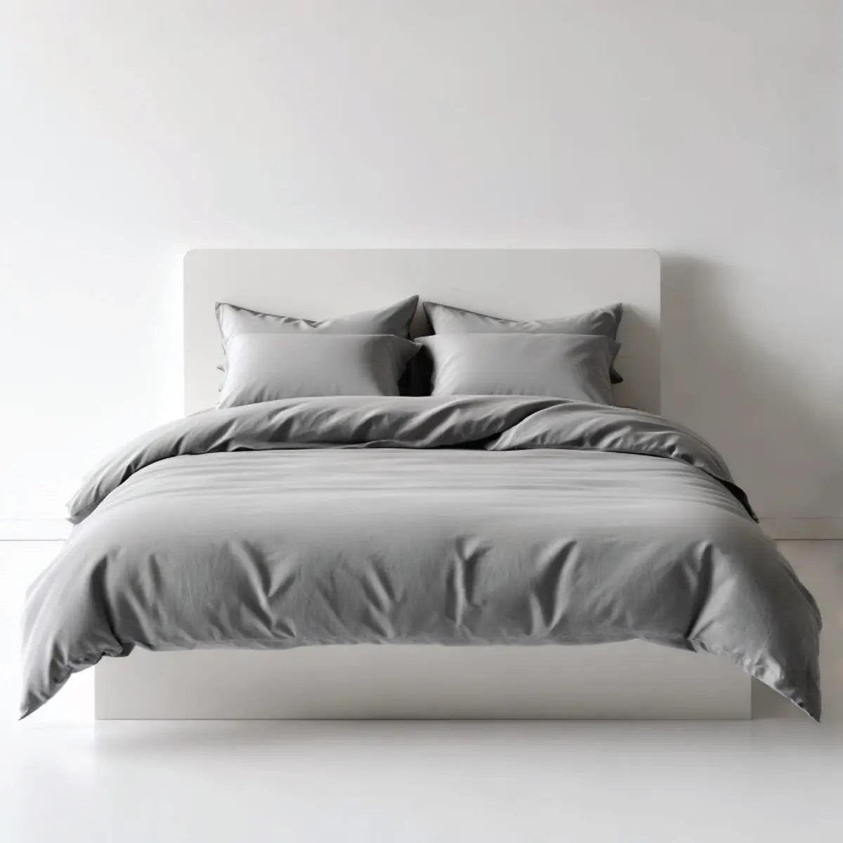 מצעים 100% כותנה סאטן בצבע אפור בהיר