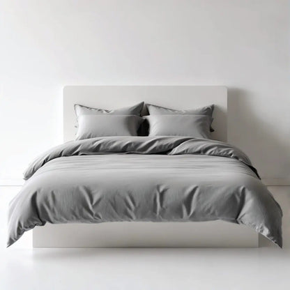 מצעים 100% כותנה סאטן בצבע אפור בהיר