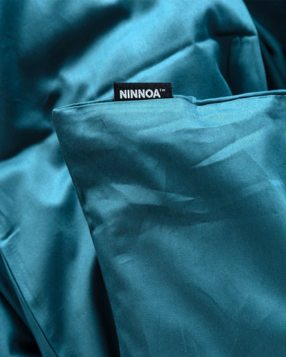 מצעים 100% כותנה סאטן בצבע טורקיז עמוק