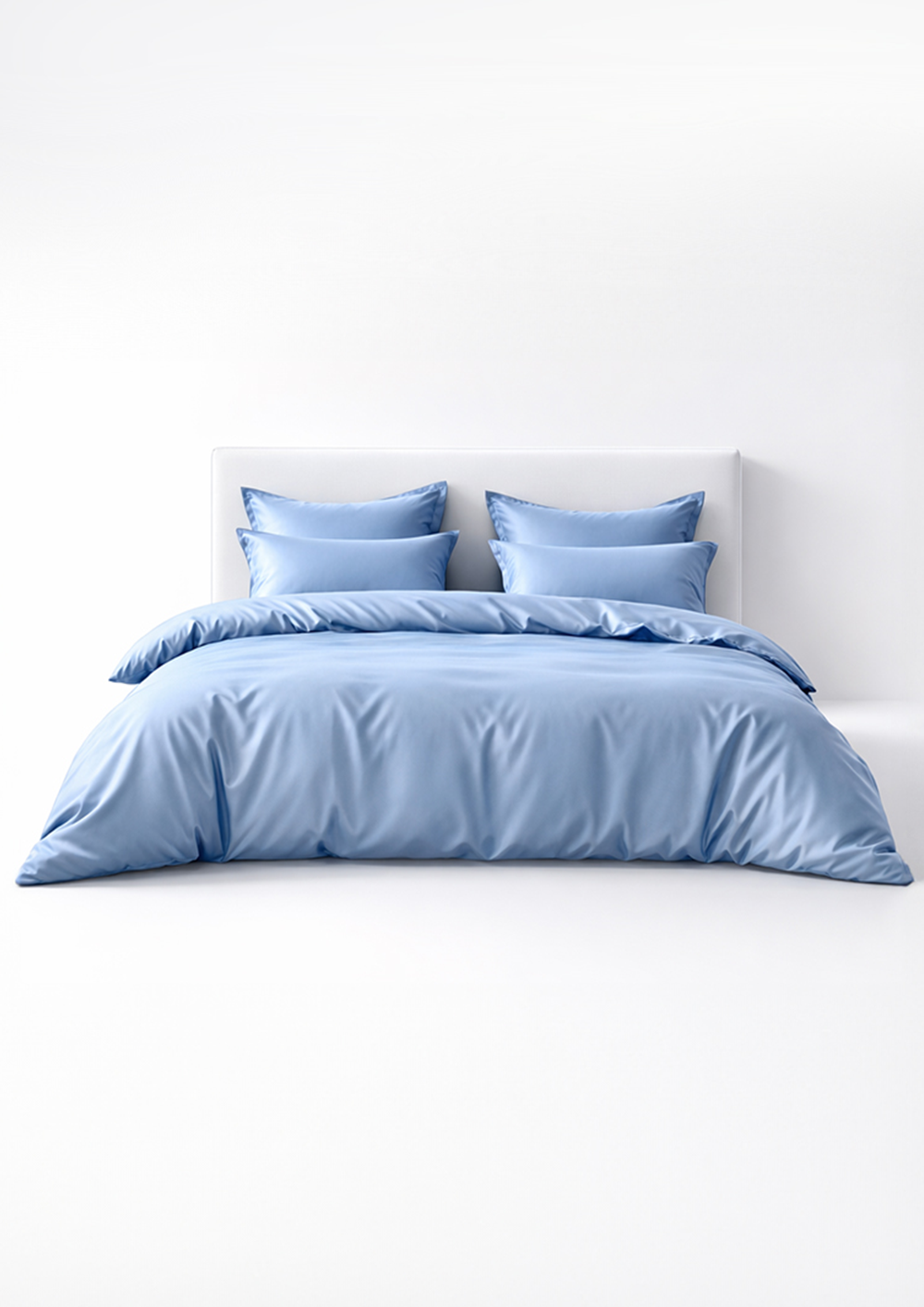 מצעי במבוק סאטן בצבע כחול שמיים רענן