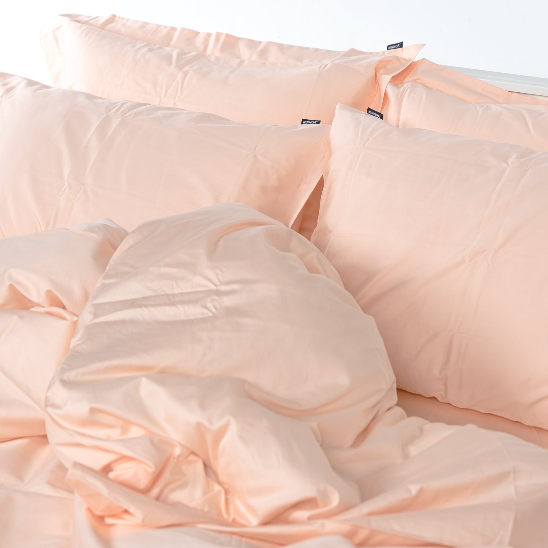 מצעים 100% כותנה סאטן בצבע אפרסק