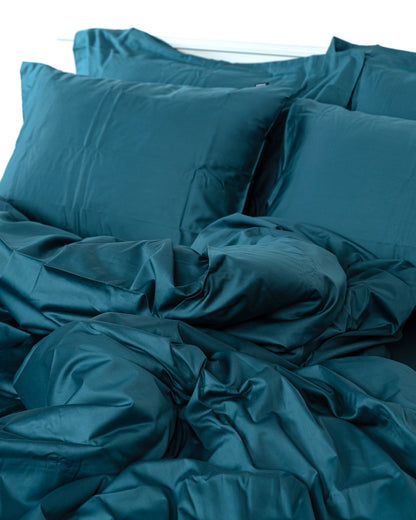 מצעים 100% כותנה סאטן בצבע טורקיז עמוק