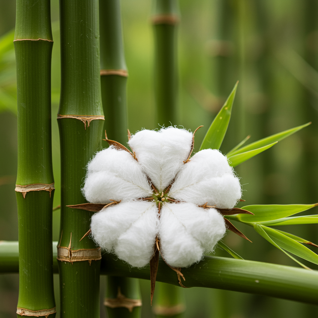 עץ במבוק ופרח כותנה