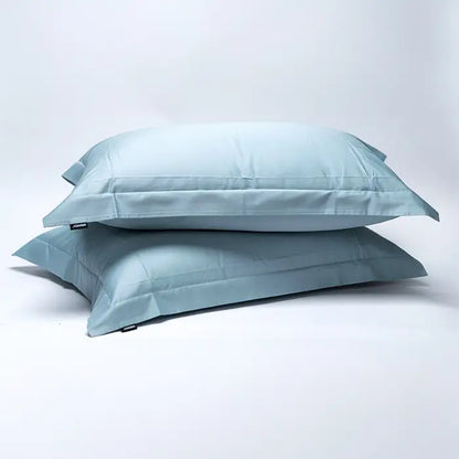 מצעים 100% כותנה סאטן בצבע כחול בהיר מעושן