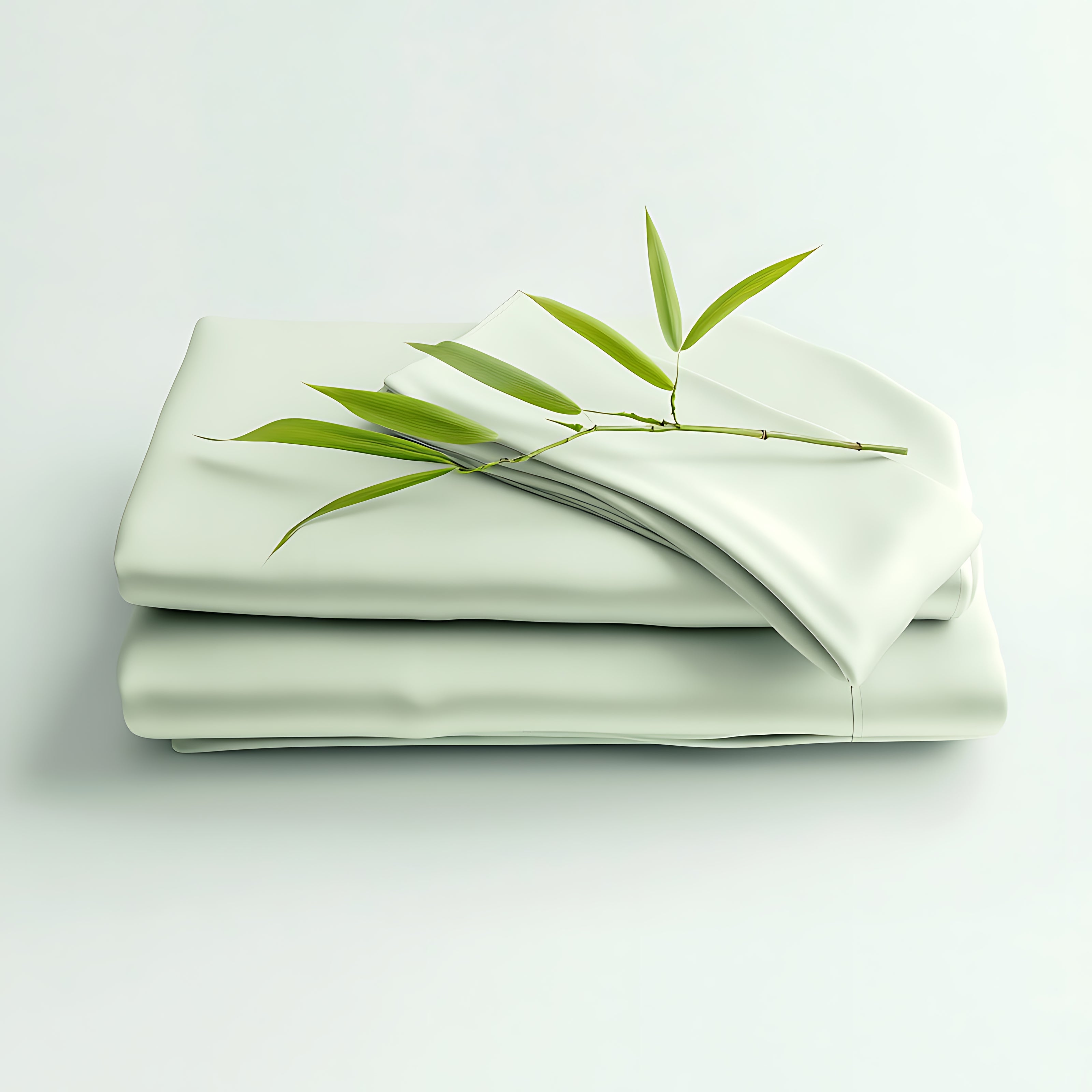 מצעי במבוק מקופלים בצבע ירוק בהיר