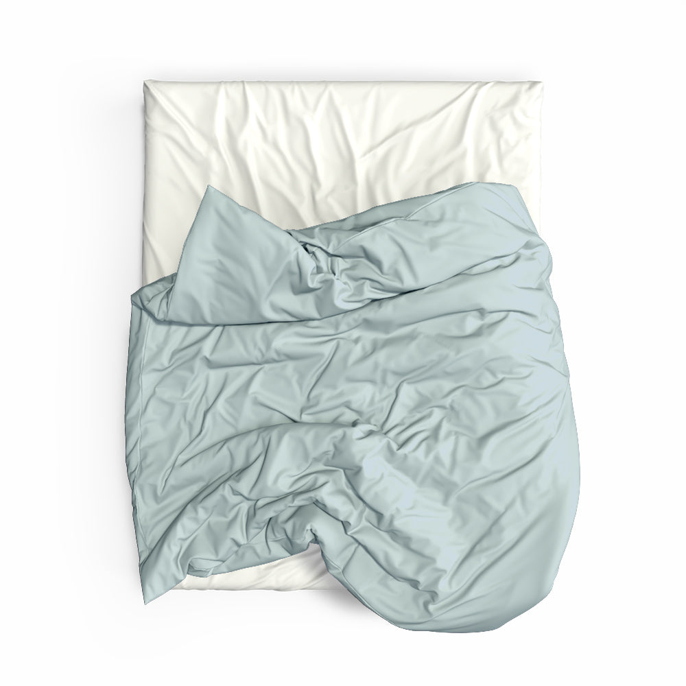 ציפה לשמיכה זוגית בצבע כחלחל מעושן 100% כותנה סאטן של NINNOA 