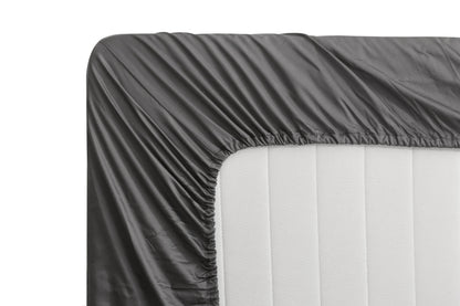 grey bamboo fitted sheet from the bottom 