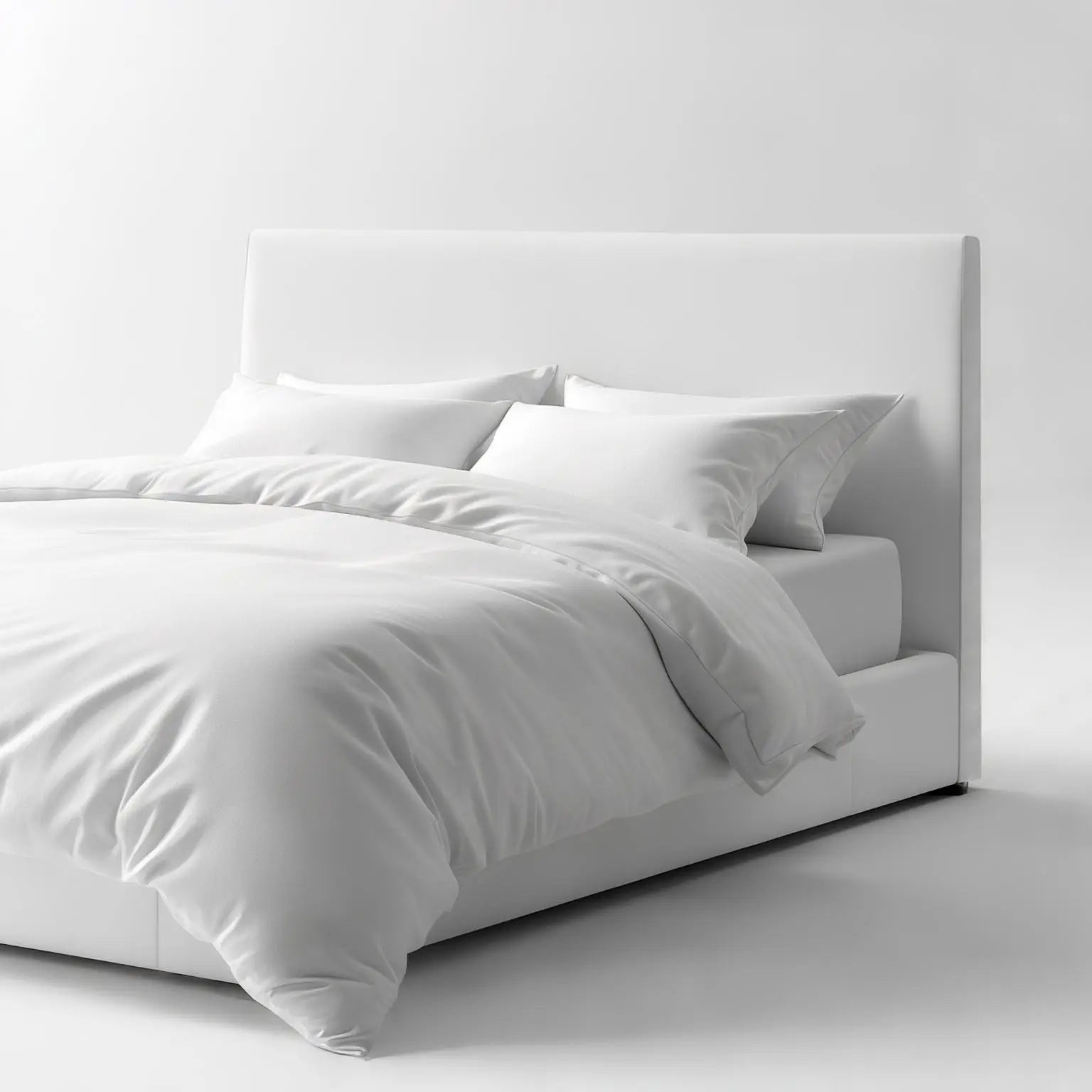 מצעים 100% כותנה סאטן בצבע לבן