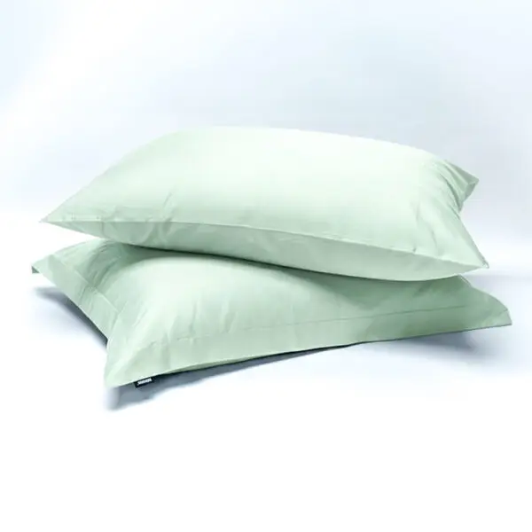 ציפיות לכרית כותנה סאטן בצבע ירוק בהיר