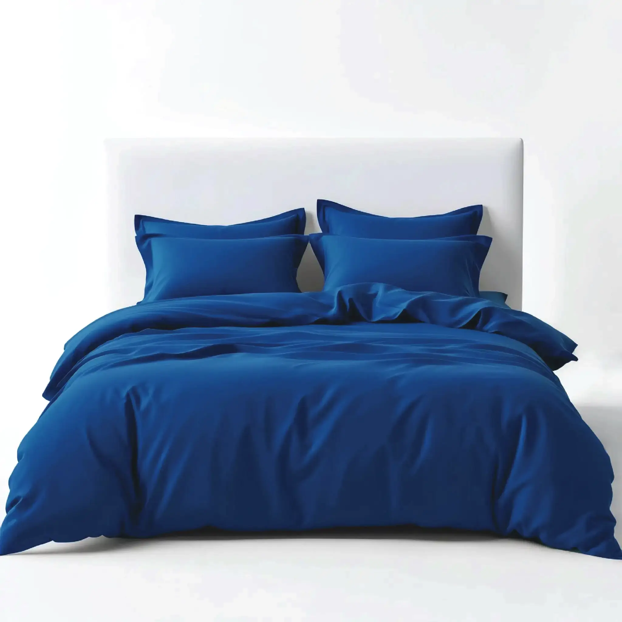 מצעים 100% כותנה סאטן בצבע כחול חצות